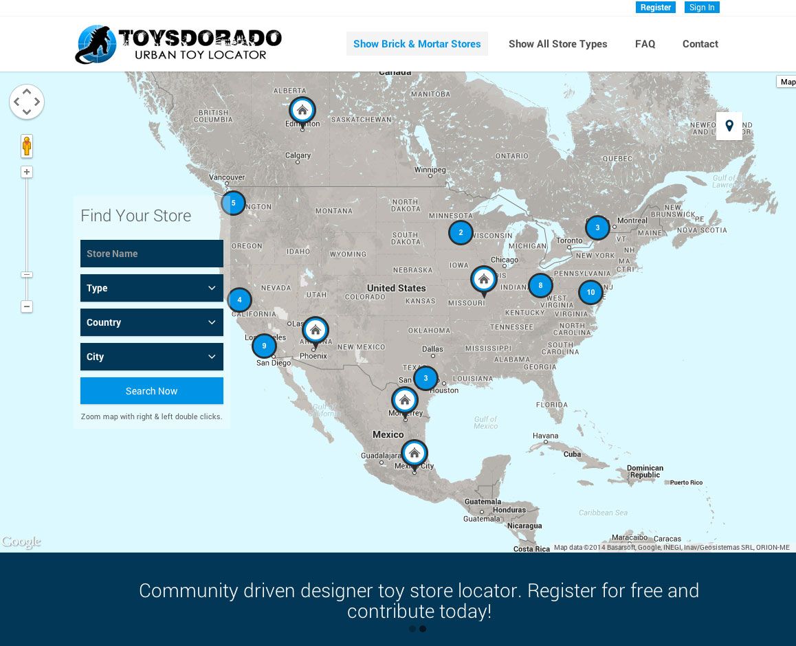 'Urban Toy Locator'... a website that tells you where the closest vinyl